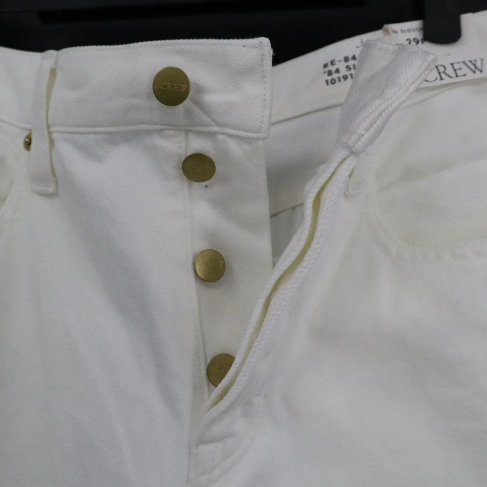 J. Crew '84 Slouchy Jean Womens 29P White‎ Preppy Classic Polished Coastal NWT